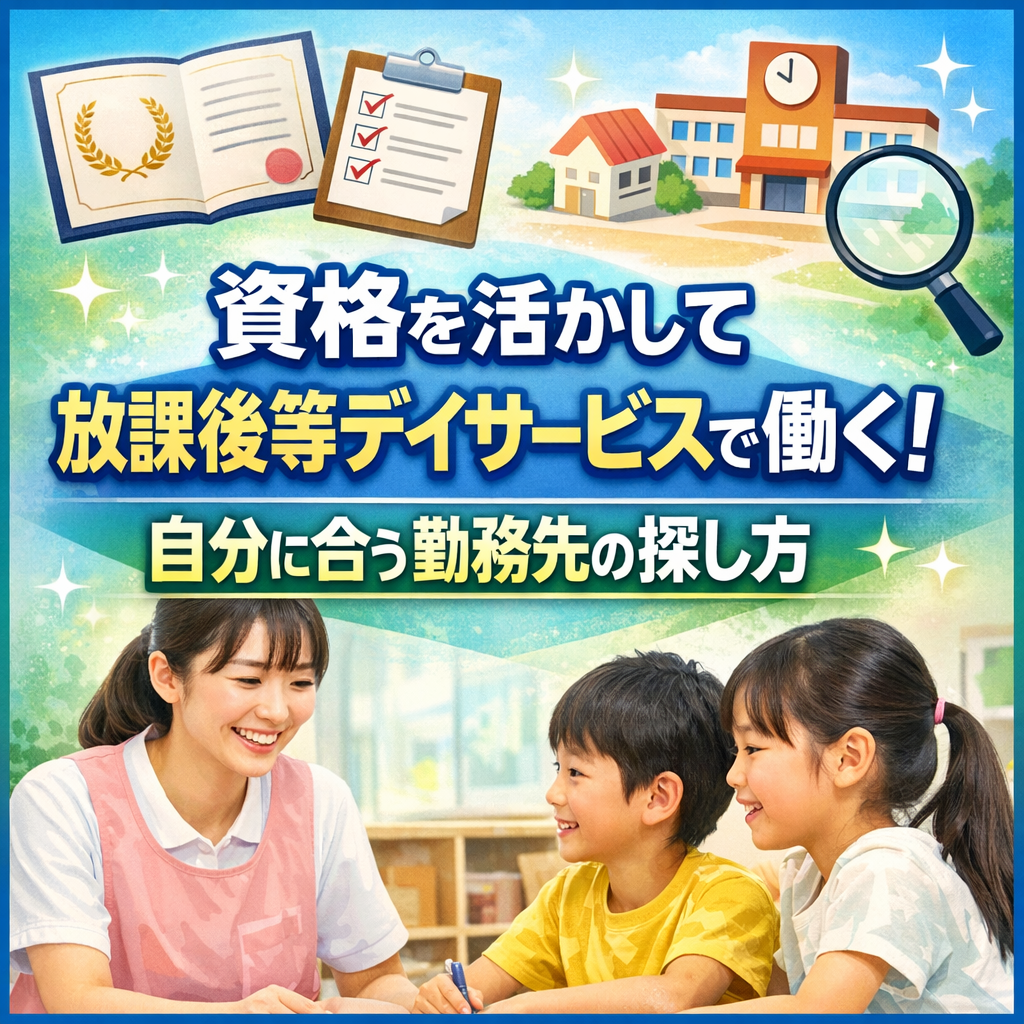 資格を活かして放課後等デイサービスで働く！自分に合う勤務先の探し方