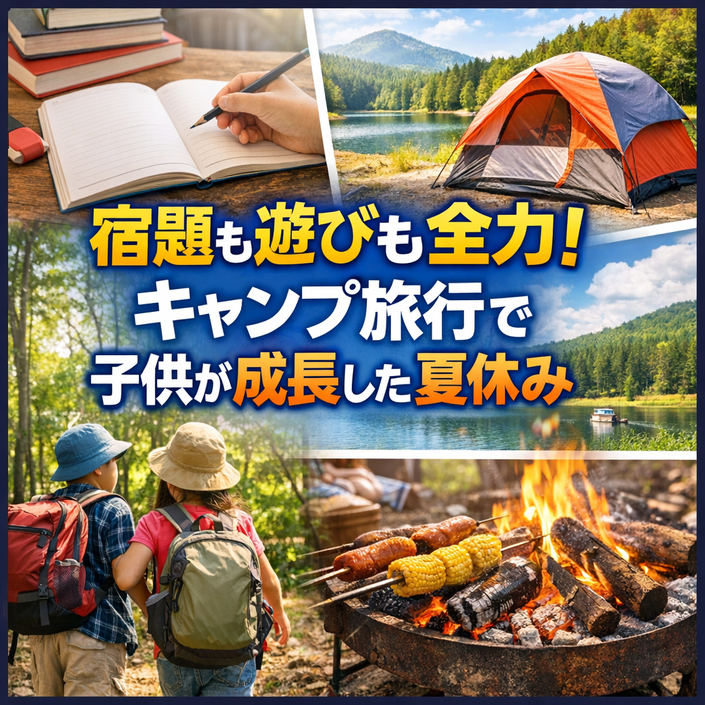 宿題も遊びも全力!キャンプ旅行で子供が成長した夏休み